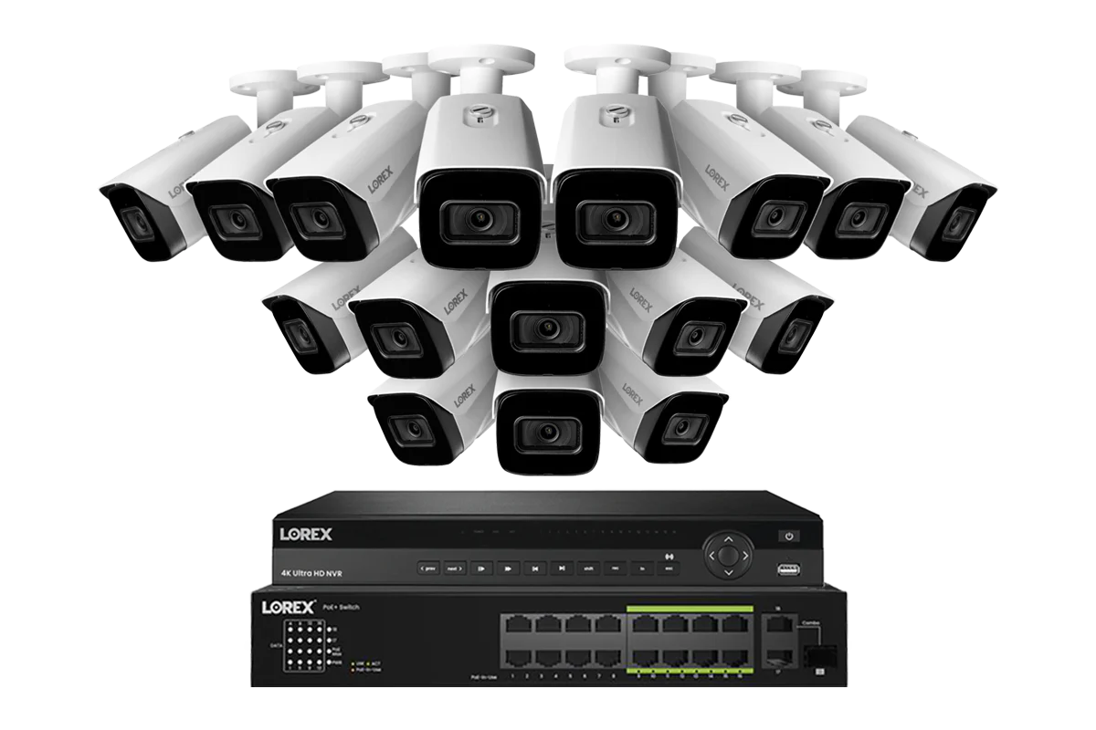 Lorex 4K (32 Camera Capable) 6TB Wired NVR System with 16 Nocturnal 3 Smart IP Bullet Cameras Featuring Listen-In Audio and 30FPS Recording - Image 2
