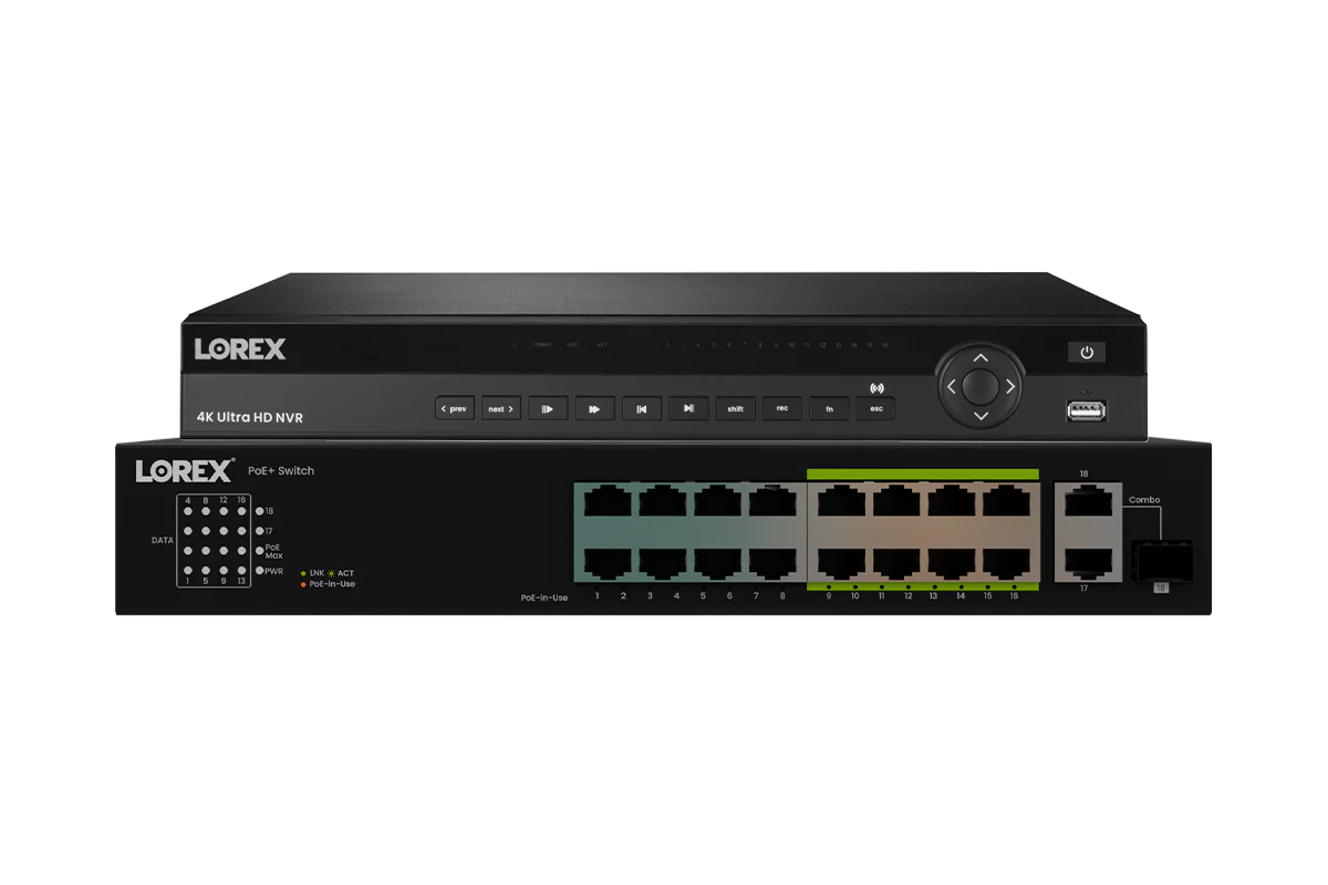 Lorex 4K (32 Camera Capable) Elite Series 6TB NVR with 16 Channel PoE Switch