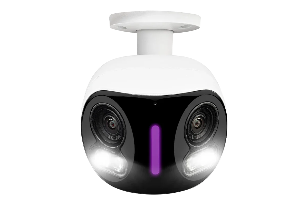 Lorex 4K Dual-Lens Wi-Fi Security Camera with Smart Security Lighting - Open Box