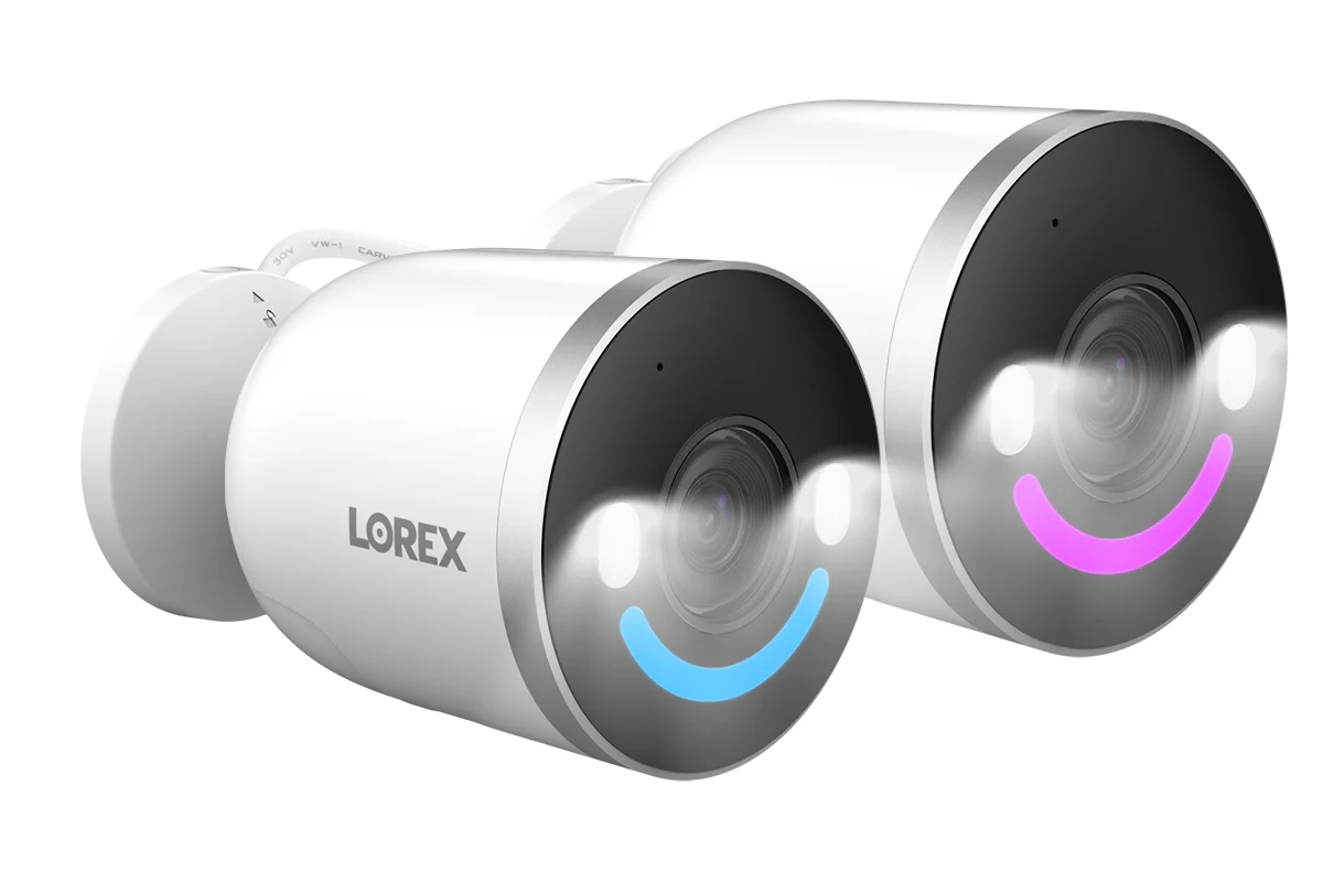 Lorex 4K Spotlight Indoor/Outdoor Wi-Fi 6 Security Camera with Smart Security Lighting (White, 32GB, 2-Pack)
