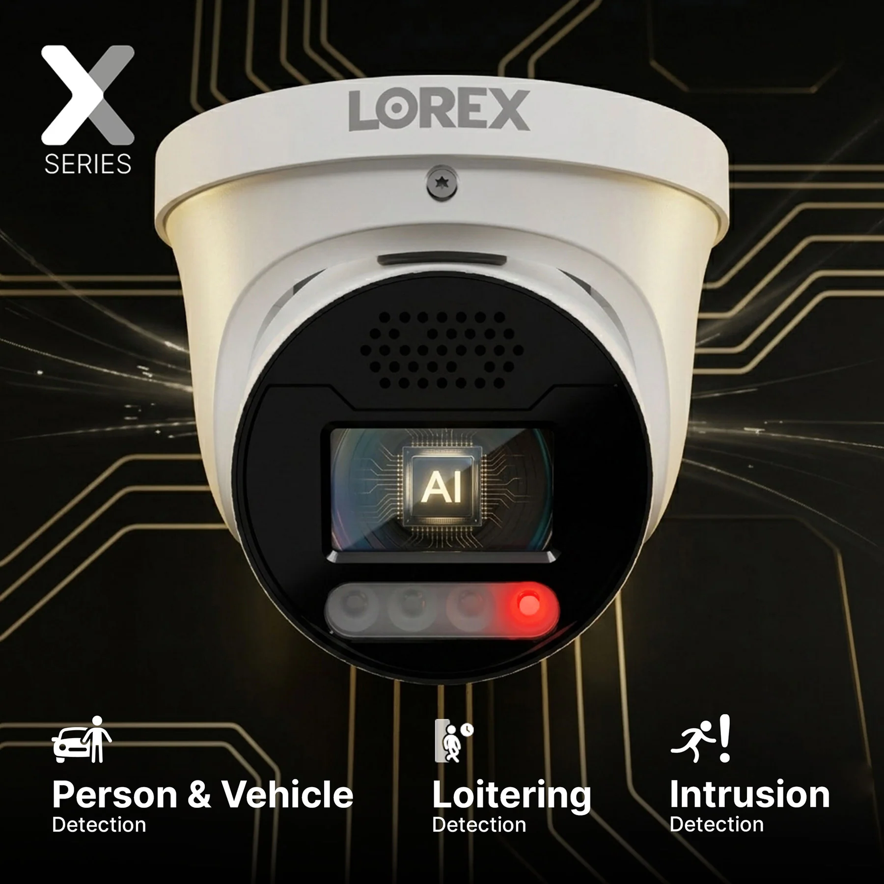 Lorex Connect X5 4K PoE Turret Camera with AI Color Night Vision - White/Black - Image 4