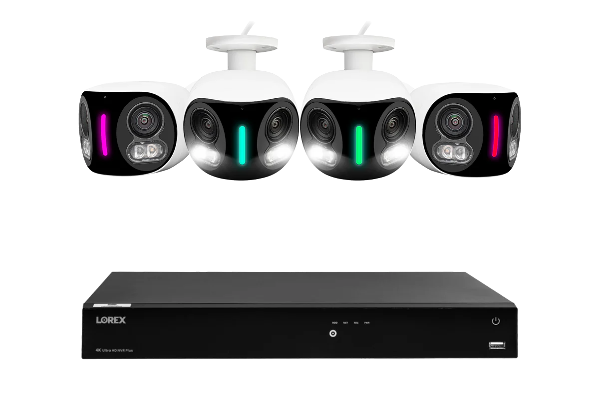 Lorex Fusion Series 4K 16 Camera Capable (Wired or Fusion Wi-Fi) 4TB Wired NVR System with H20 IP Dual Lens Cameras