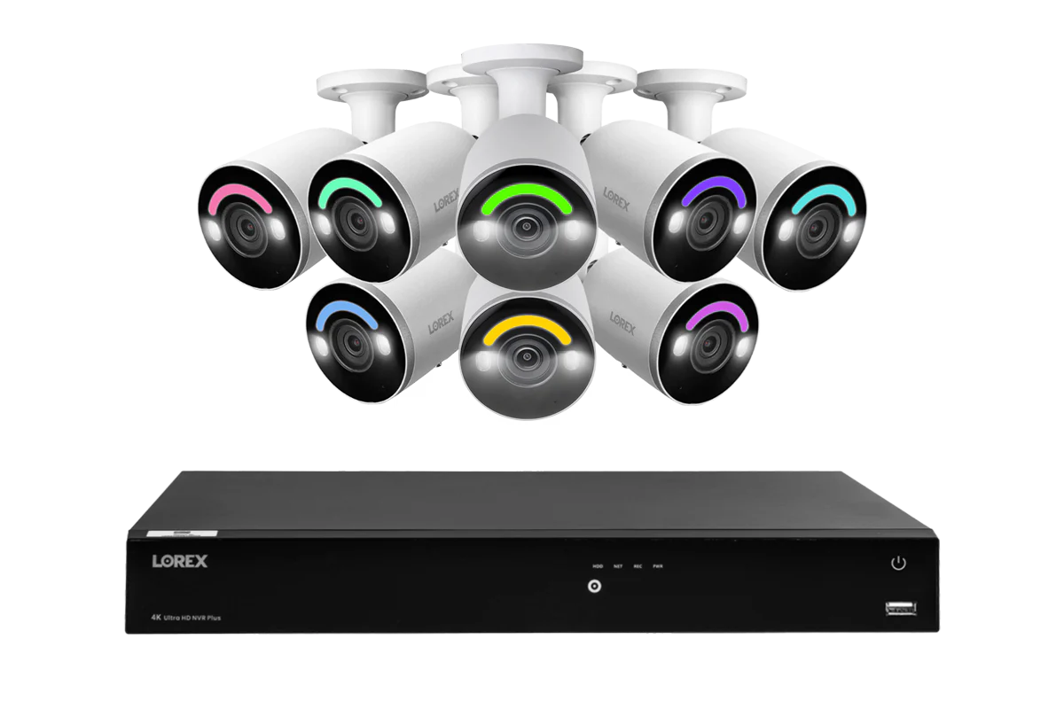 Lorex Fusion Series 4K 16 Camera Capable (Wired or Fusion Wi-Fi) 6TB Wired NVR System with H12 Wired 4K IP Bullet Cameras