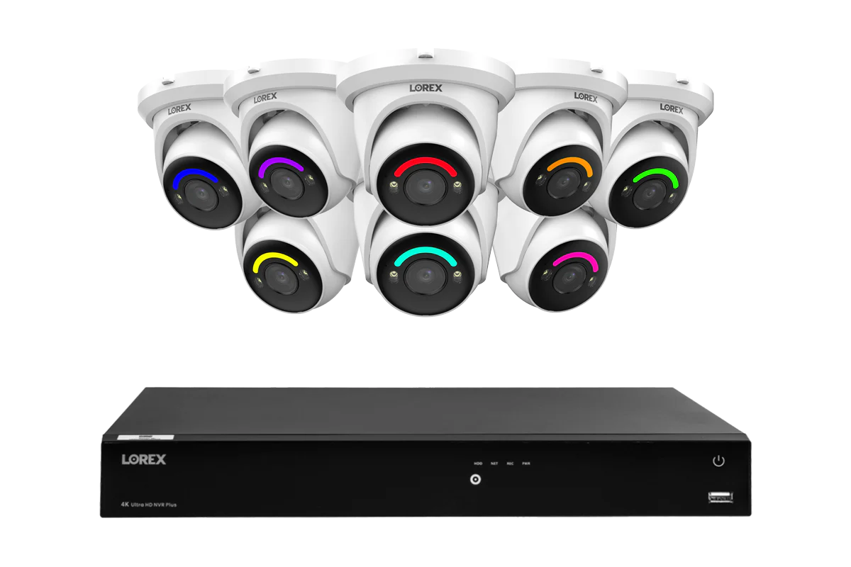 Lorex Fusion Series 4K 16 Camera Capable (Wired or Fusion Wi-Fi) 6TB Wired NVR System with H12 Wired 4K IP Turret Cameras