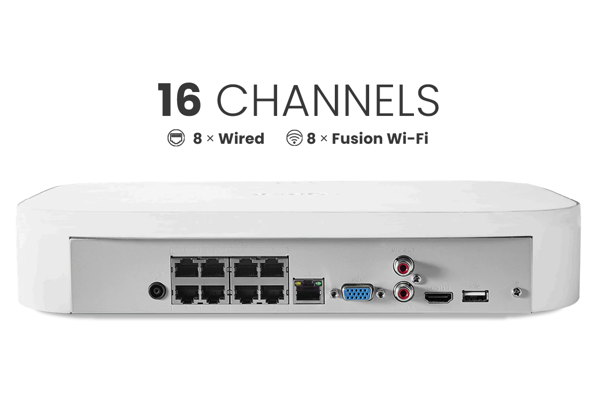 Lorex Fusion NVR with A4 4MP (2K) IP Turret Cameras - 4K 16-Channel (8 Wired + 8 Wi-Fi Fusion) 2TB Wired System - Image 4
