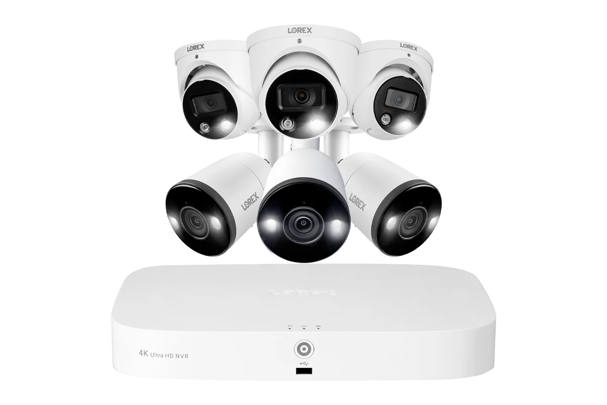 Lorex Fusion NVR with IP Dome and Bullet Cameras - 4K 16-Channel 2TB Wired System