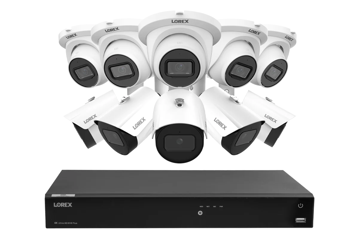 Lorex Fusion NVR with IP Dome and Bullet Cameras - 4K 16-Channel 4TB Wired System